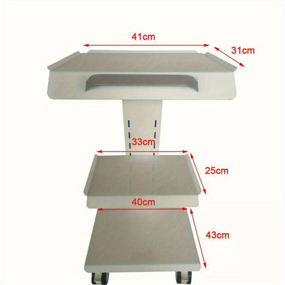 Goodslinesshop TRIEBAN Beauty Salon Cart, Versatile Mobile Hand Trucks, Dental Three-Tier Multi-Function Trolley Cart, Trolley with Silent Foot Brakes, White [Shop for Quality Now!]