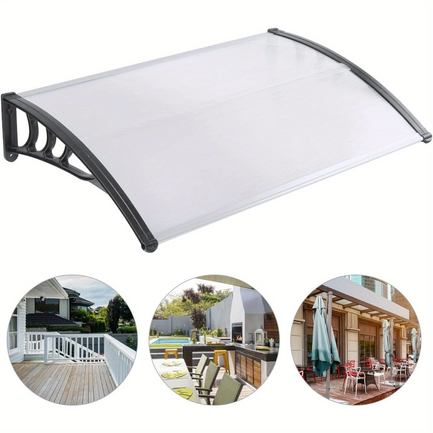 Deurluifel – Voordeur Luifel – Afdak Voordeur – Overkapping Deur – Door Canopy – Transparant Kunststof – Weer- en Sneeuwbestendig 150x90 cm