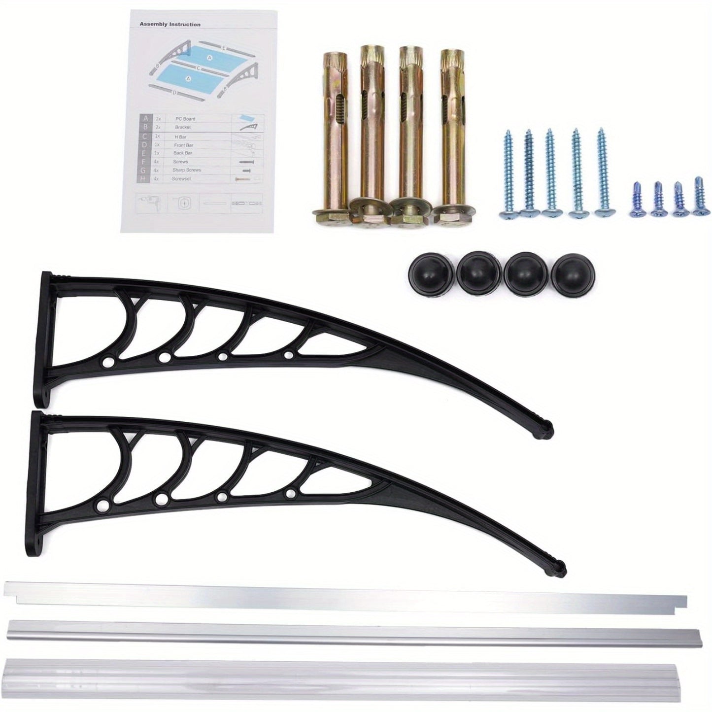 Deurluifel – Voordeur Luifel – Afdak Voordeur – Overkapping Deur – Door Canopy – Transparant Kunststof – Weer- en Sneeuwbestendig 150x90 cm