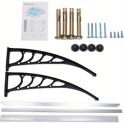 Deurluifel – Voordeur Luifel – Afdak Voordeur – Overkapping Deur – Door Canopy – Transparant Kunststof – Weer- en Sneeuwbestendig 150x90 cm