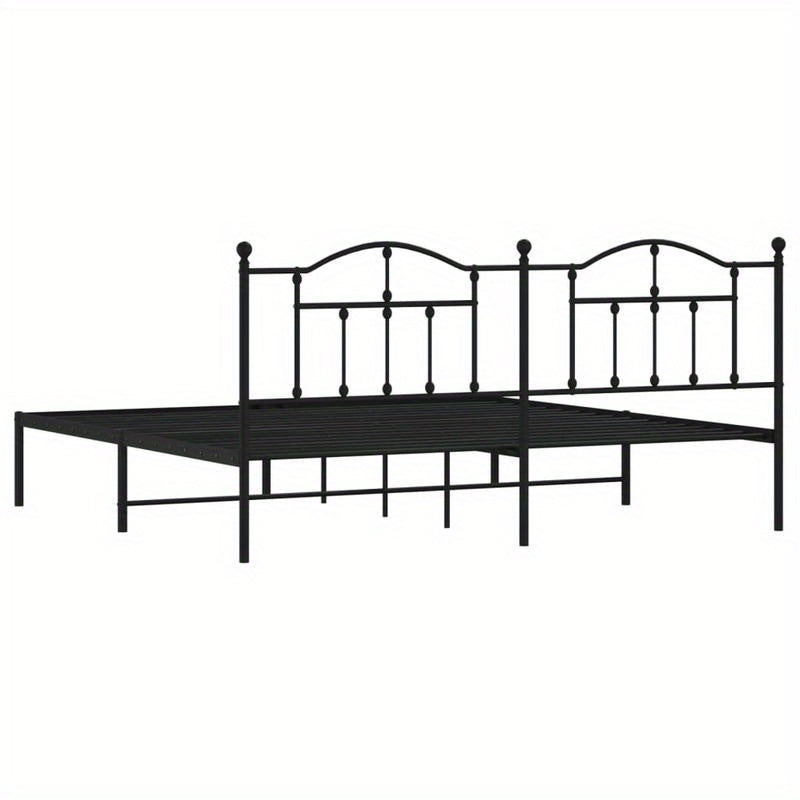 Bed – Ledikant – Slaapbank – Boxspring – Bedframe – Zwart Metaal – Afmeting 193x203 Cm