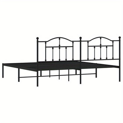 Bed – Ledikant – Slaapbank – Boxspring – Bedframe – Zwart Metaal – Afmeting 193x203 Cm