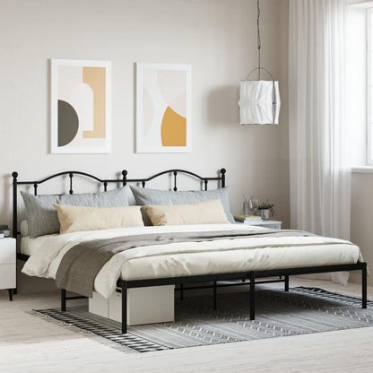 Bed – Ledikant – Slaapbank – Boxspring – Bedframe – Zwart Metaal – Afmeting 193x203 Cm