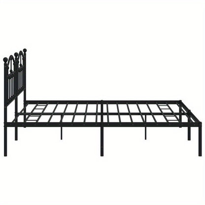 Bed – Ledikant – Slaapbank – Boxspring – Bedframe – Zwart Metaal – Afmeting 193x203 Cm