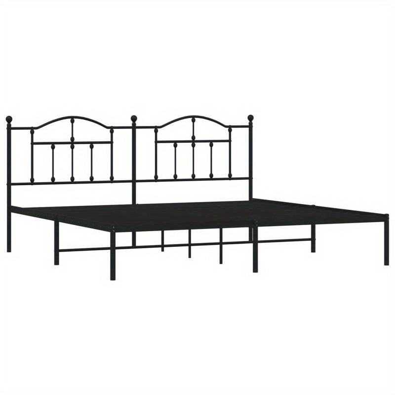 Bed – Ledikant – Slaapbank – Boxspring – Bedframe – Zwart Metaal – Afmeting 193x203 Cm