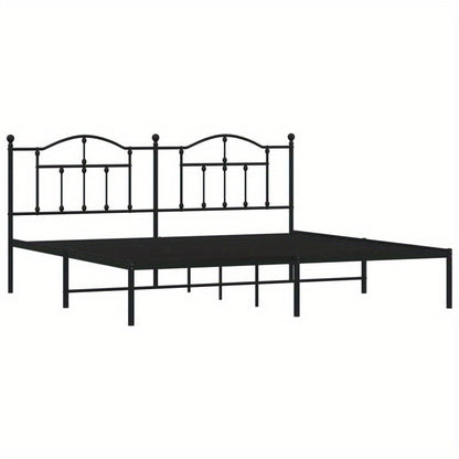 Bed – Ledikant – Slaapbank – Boxspring – Bedframe – Zwart Metaal – Afmeting 193x203 Cm