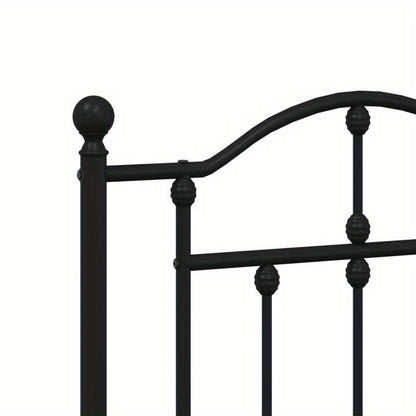 Bed – Ledikant – Slaapbank – Boxspring – Bedframe – Zwart Metaal – Afmeting 193x203 Cm