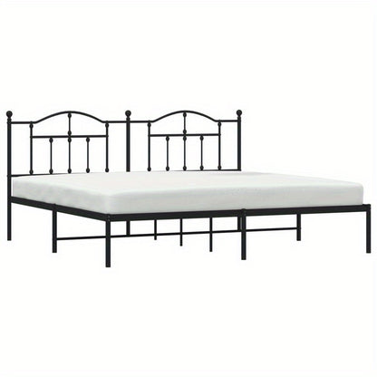 Bed – Ledikant – Slaapbank – Boxspring – Bedframe – Zwart Metaal – Afmeting 193x203 Cm