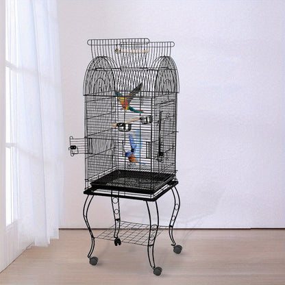 Bird cage with trolley and open skylight, 59 * 59 * 150cm