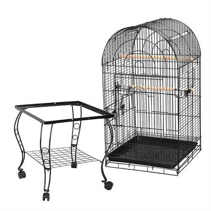 Bird cage with trolley and open skylight, 59 * 59 * 150cm