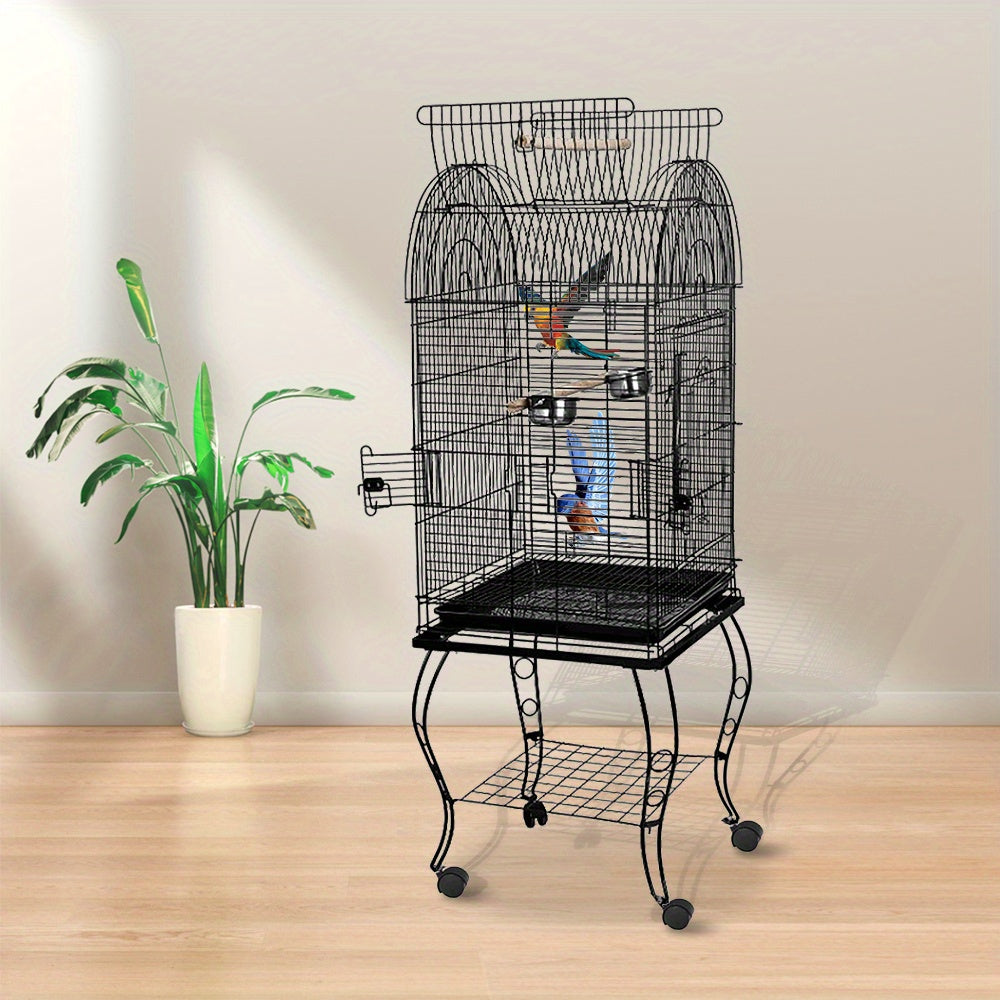Bird cage with trolley and open skylight, 59 * 59 * 150cm