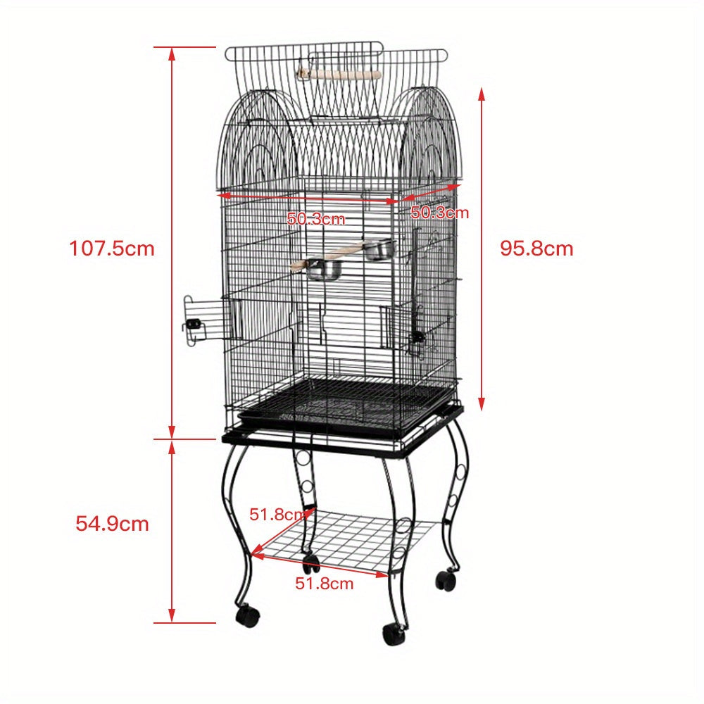 Bird cage with trolley and open skylight, 59 * 59 * 150cm