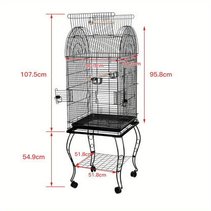 Bird cage with trolley and open skylight, 59 * 59 * 150cm