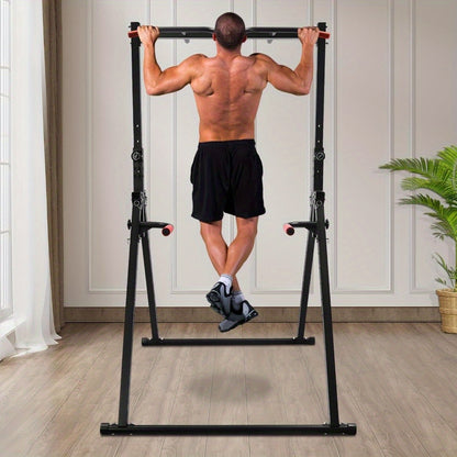 Power Tower – Krachtstation – Pull Up Station – Dip Station – Krachttoren – Verstelbare Hoogte 1,75-2,30 m – Inklapbaar & Max. Draagvermogen 199,58 kg