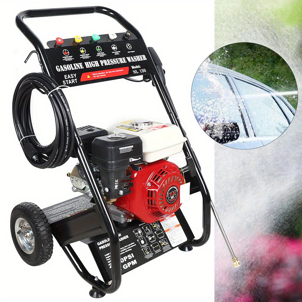 Hogedrukreiniger – Drukspuit – Benzine Reiniger – Terrasreiniger – 6,5 PK Motor – 190 Bar Werkdruk – 8 Meter Hogedrukslang