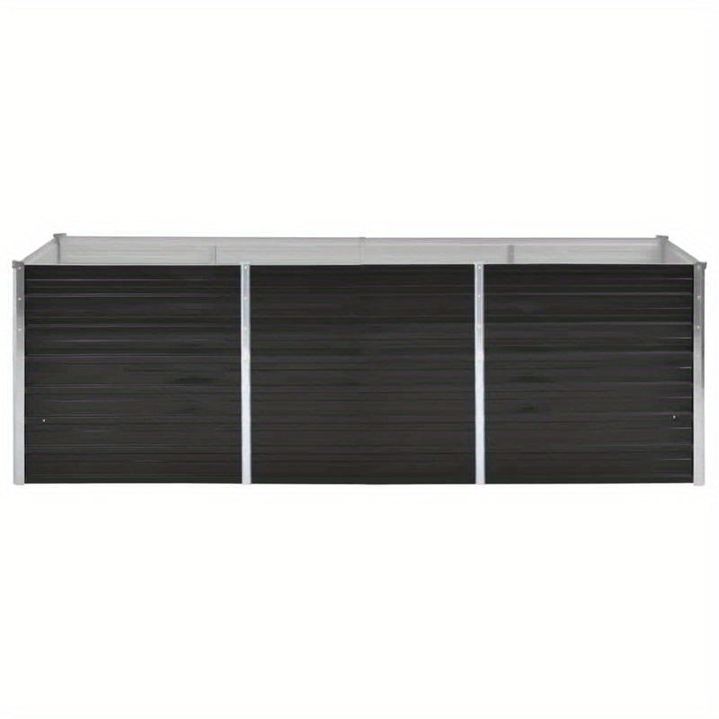 Verhoogde Moestuinbak – Kweekbak – Plantenbak – Tuinbak – Moestuinbak – Gegalvaniseerd Staal – Weerbestendig – 240x80x77 cm – Antraciet