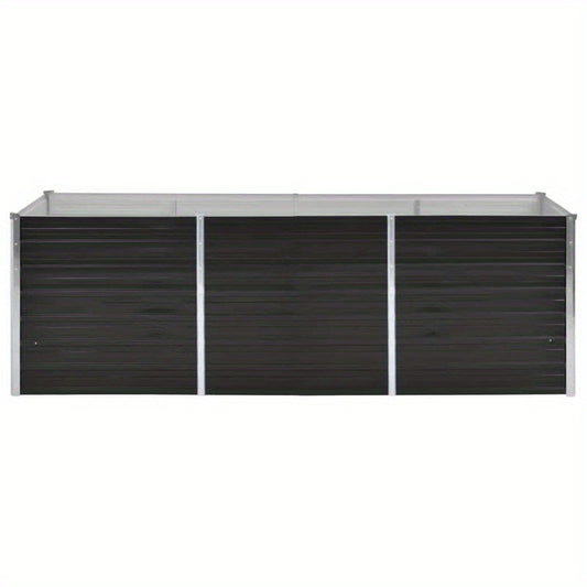 Verhoogde Moestuinbak – Kweekbak – Plantenbak – Tuinbak – Moestuinbak – Gegalvaniseerd Staal – Weerbestendig – 240x80x77 cm – Antraciet