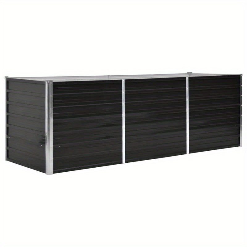Verhoogde Moestuinbak – Kweekbak – Plantenbak – Tuinbak – Moestuinbak – Gegalvaniseerd Staal – Weerbestendig – 240x80x77 cm – Antraciet