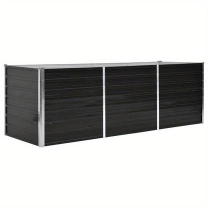 Verhoogde Moestuinbak – Kweekbak – Plantenbak – Tuinbak – Moestuinbak – Gegalvaniseerd Staal – Weerbestendig – 240x80x77 cm – Antraciet