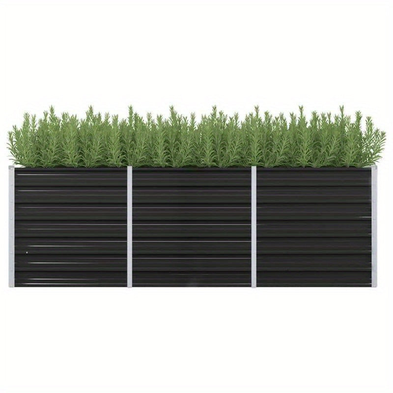 Verhoogde Moestuinbak – Kweekbak – Plantenbak – Tuinbak – Moestuinbak – Gegalvaniseerd Staal – Weerbestendig – 240x80x77 cm – Antraciet