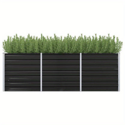 Verhoogde Moestuinbak – Kweekbak – Plantenbak – Tuinbak – Moestuinbak – Gegalvaniseerd Staal – Weerbestendig – 240x80x77 cm – Antraciet
