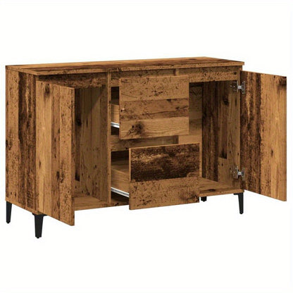Dressoir – Sideboard – Opbergkast – Buffettafel – Commode – Gerecycled Houtlook – Hardhout – 102x35x70 cm – Stijlvol & Duurzaam