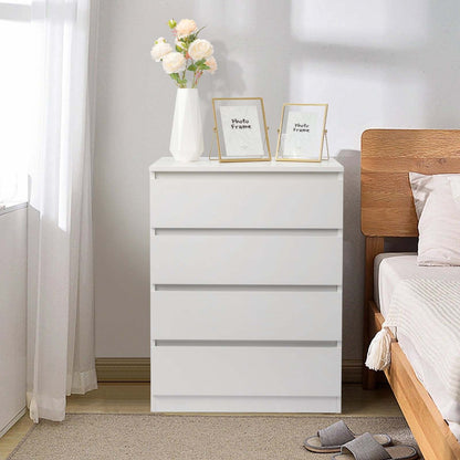 4-Ladenkast – Ladekast – Opbergkast – Dressoir – Ladenblok – Wit – Compact Design – Ingebouwde Handgrepen