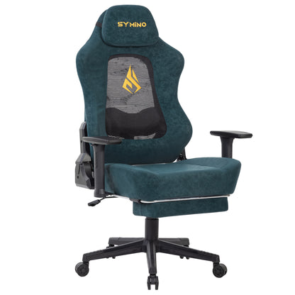 Bureaustoel – Office Chair – Gaming Stoel – Computerstoel – Kantoorstoel – Ademend Mesh Rugleuning – Verstelbare Armleuningen & Zithoogte – Inclusief Hoofdsteun en Lendensteun – Stille Wieltjes – Ergonomisch Design – Groen