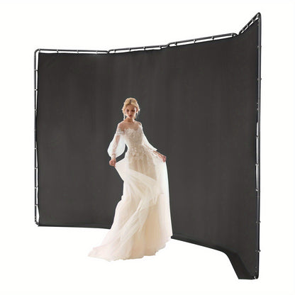 Fotografie Achtergrondstandaard – Backdrop Frame – Fotostatief – Studio Beugel – Achtergrondhouder – 4x2,4m Polyester – Makkelijk Montage & Draagtas