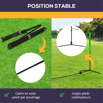 Badmintonnet – Pickleball Net – Volleyball Net – Sportnet – Multisport Set – Verstelbaar Net 107-155 cm – Duurzaam PE Materiaal