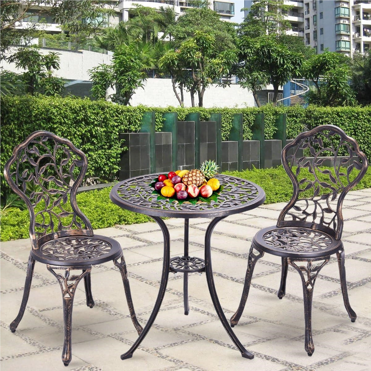 Tuinmeubelset 3-delig – Balkonset – Balkonmeubilair – Terrasmeubels – Tuinmeubilair – Aluminium Gietmateriaal – Weerbestendig – Compact Design