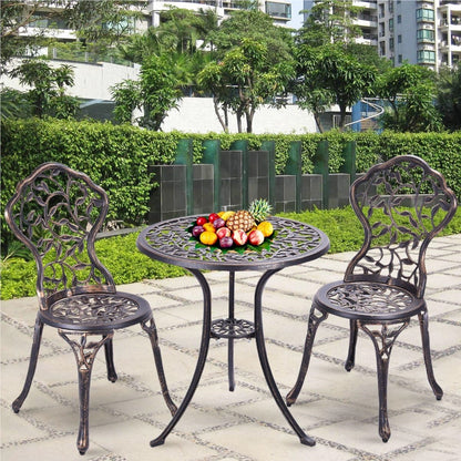 Tuinmeubelset 3-delig – Balkonset – Balkonmeubilair – Terrasmeubels – Tuinmeubilair – Aluminium Gietmateriaal – Weerbestendig – Compact Design