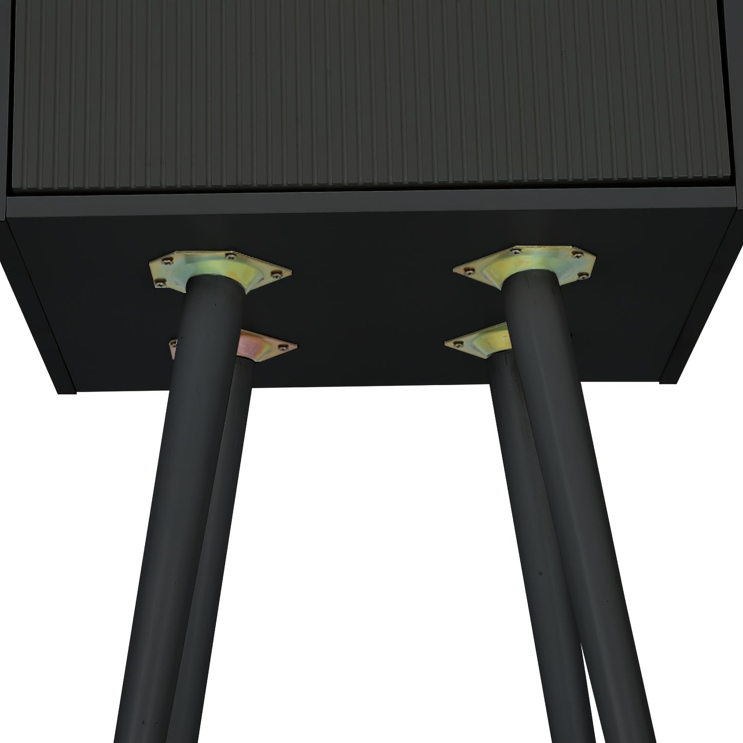 Black Compact Bedside Table with Drawer - Mid-Century Modern Style, Sturdy Wooden Frame, Open Storage Shelf, Space-Saving Multifunctional Small Decorative Desk, 42x30x65cm, Bedroom Nightstand, Elegant Furniture Design, Durabl