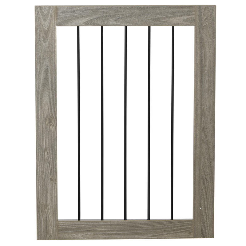 Heavy-Duty Lockable Double Door Dog Crate & Cage with Upper & Lower Access - Spacious Multi-Door Kennel for Large Dogs, Puppies, Cats, Small Pets - Rustic Brown Wood-Like (Locks Included) - Durable Pet Enclosure