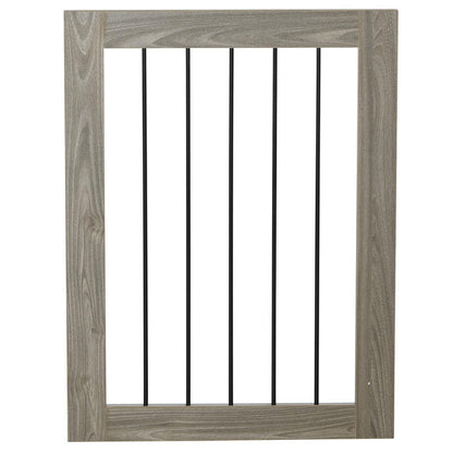 Heavy-Duty Lockable Double Door Dog Crate & Cage with Upper & Lower Access - Spacious Multi-Door Kennel for Large Dogs, Puppies, Cats, Small Pets - Rustic Brown Wood-Like (Locks Included) - Durable Pet Enclosure