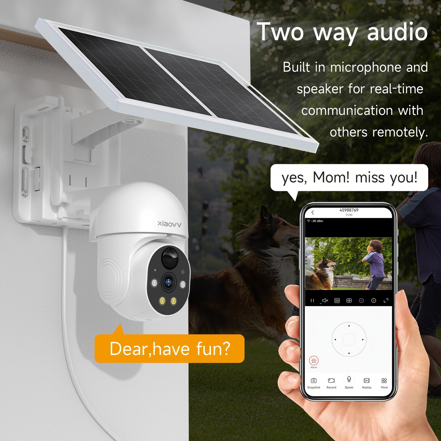 Beveiligingscamera – Camerabewaking – Buitencamera – Bewakingscamera – Draadloze Camera – 1080P Full HD – Zonne-energie Met Menselijke Detectie – Kleurennachtzicht Met Tweeweg Audio