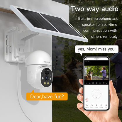 Beveiligingscamera – Camerabewaking – Buitencamera – Bewakingscamera – Draadloze Camera – 1080P Full HD – Zonne-energie Met Menselijke Detectie – Kleurennachtzicht Met Tweeweg Audio