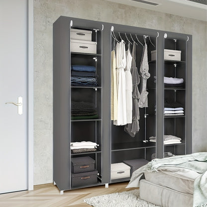 Portable Wardrobe Closet, Wardrobe Clothes Storage, Non-Woven Fabric, For Bedroom & Living Room