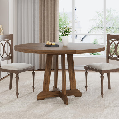 Ronde Eettafel – Houten Tafel – Eetkamertafel – Keukentafel – Dinertafel – Voor 4 Personen – Massief Hardhout – Diameter 119 cm