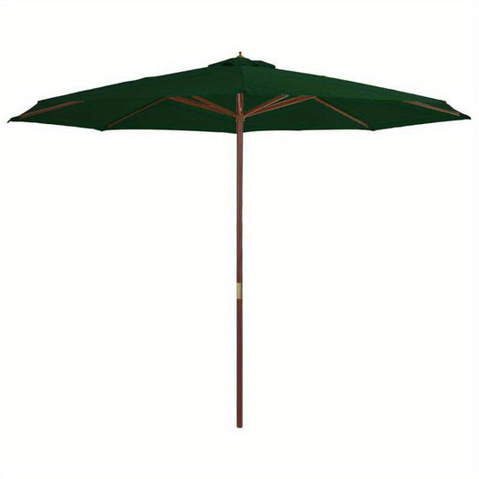 Parasol – Tuinparasol – Balkonparasol – Terrasparasol – Stokparasol – 350x240 cm – 100% Acryl Zonwering – Houten Paal & Stabiel IJzeren Frame – Groen Rechthoekig