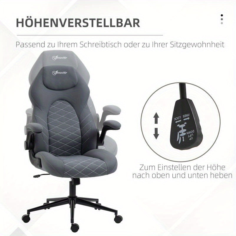Bureaustoel – Ergonomische Draaistoel – Verstelbare Kantoorstoel – Comfortabele Werkstoel – Moderne Stoel – Lichtgewicht Roestvrij Staal Frame – Zacht Lederen Zitvlak