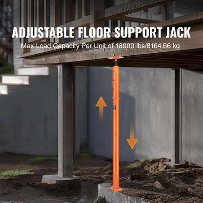 Verstelbare Stelpoot – Vloersteun – Balkensteun – Bouwsteun – Stelbalk – Instelbare Hoogte 142-254 cm – Max Belastbaar 8165 kg