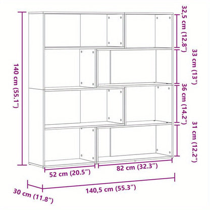 Bookcase 4-Tier Corner 85X85X140 Cm Finished Wood Black