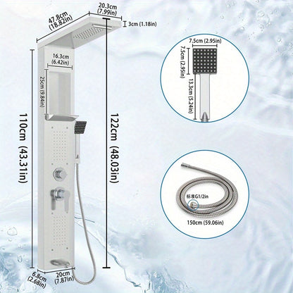 Shower Panel, Shower Set, Stainless Steel Shower System, Wall Mounted Shower Panel With Hand Shower