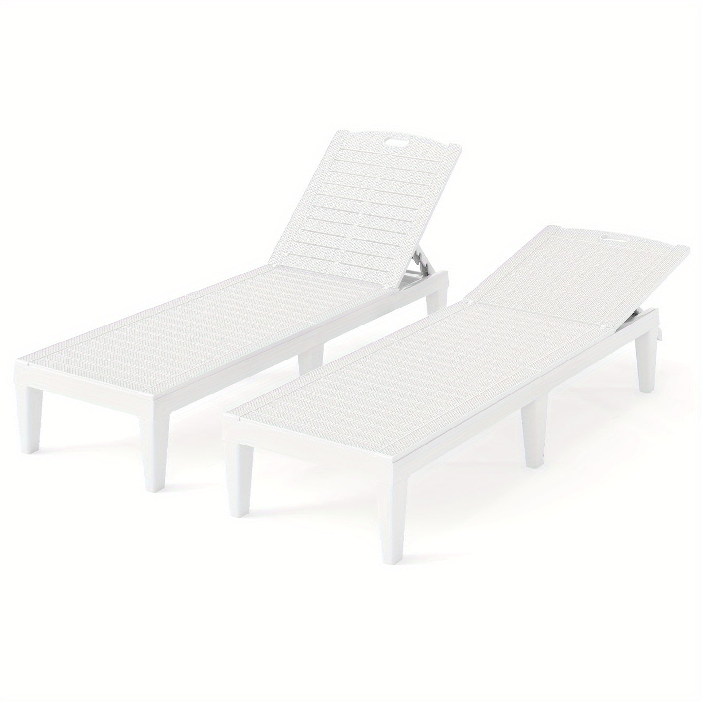 Ligstoel – Ligbed – Tuinstoel – Strandstoel – Tuinligstoel – 2x Weerbestendig PP – 5-voudig Verstelbare Rugleuning