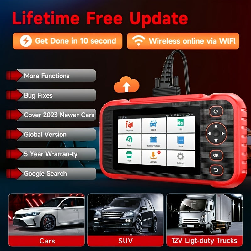 OBD2 Scanner – Autodiagnose Tool – Foutcode Lezer – ABS Scanner – Airbag Scanner – Lees en Wis Motor- & Transmissiefoutcodes – Live Dataweergave