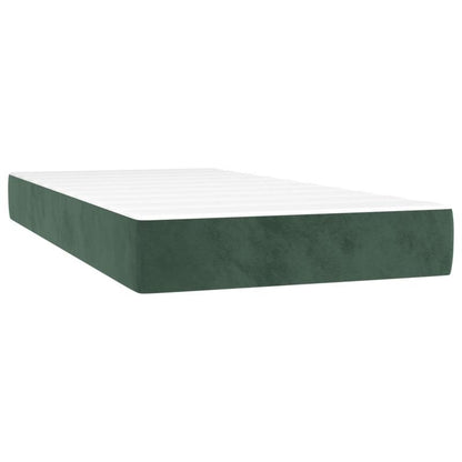 Boxspring – Bed – Slaapbank – Tweepersoonsbed – Eenpersoonsbed – Donkergroen Fluwelen Bekleding – Stevig Hardhouten Frame – 100x200 cm