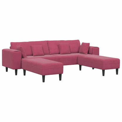 Velvet Bank – Fluwelen Sofa – Zitbank – Loungebank – Woonkamerbank – Gele Kleur – Inclusief Ottoman – Stevig Houten Frame