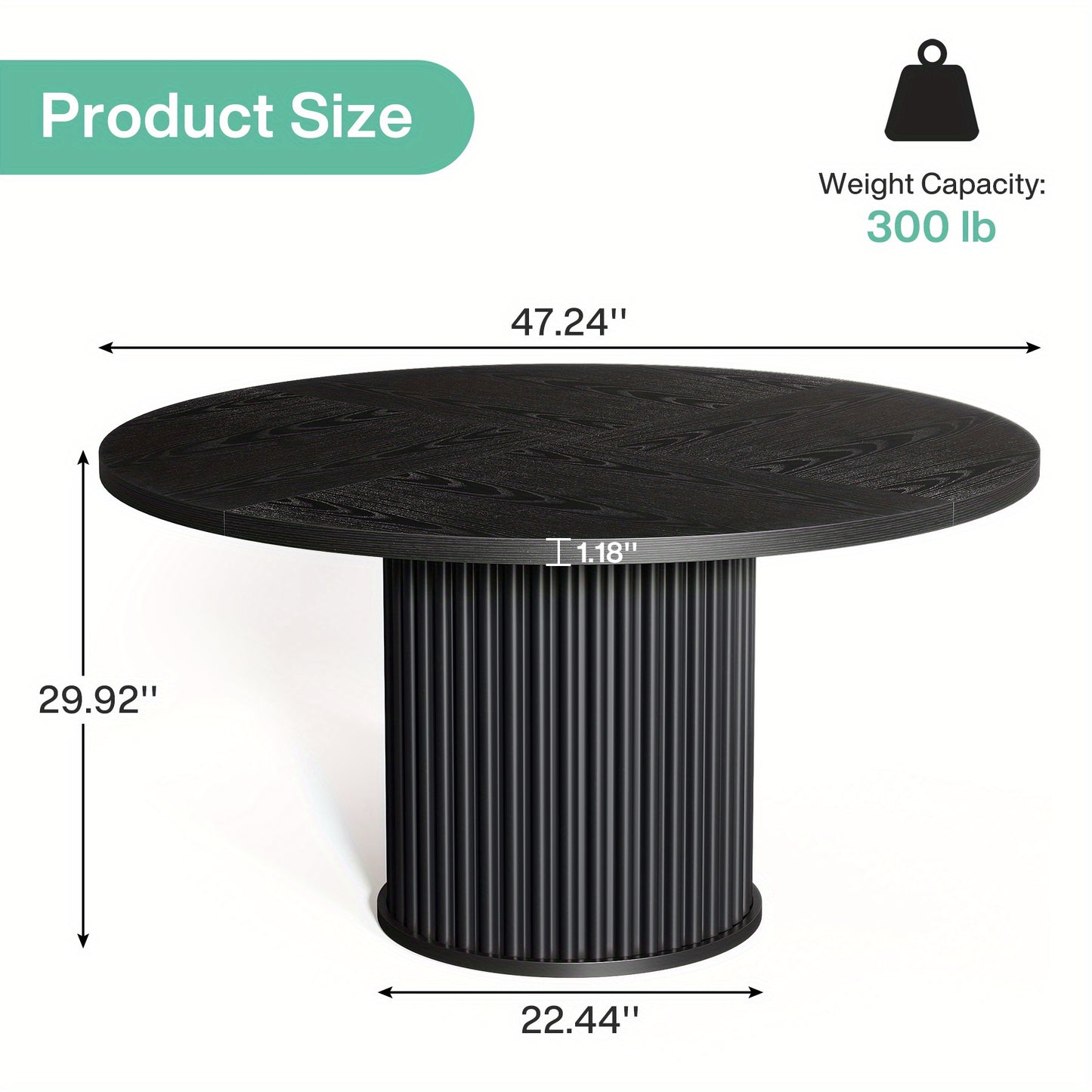 Ronde Vergadertafel – Vergadertafel – Werktafel – Eettafel – Overlegruimte – Compact 120 cm – Houten Blad Met Metalen Onderstel