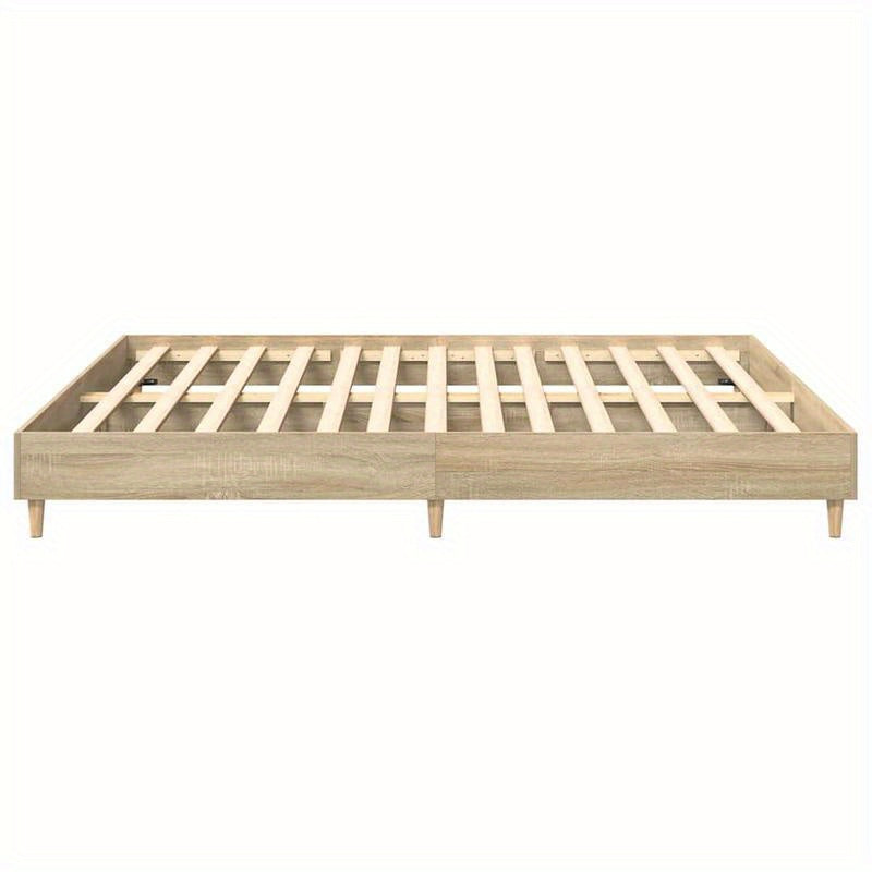 Bedframe – Houten Bed – Tweepersoonsbed – Koninklijk Bed – Eenpersoonsbed – Sonoma Eiken – 160x200 cm – Stevig en Duurzaam